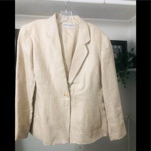 Giorgio Armani beige linen blazer